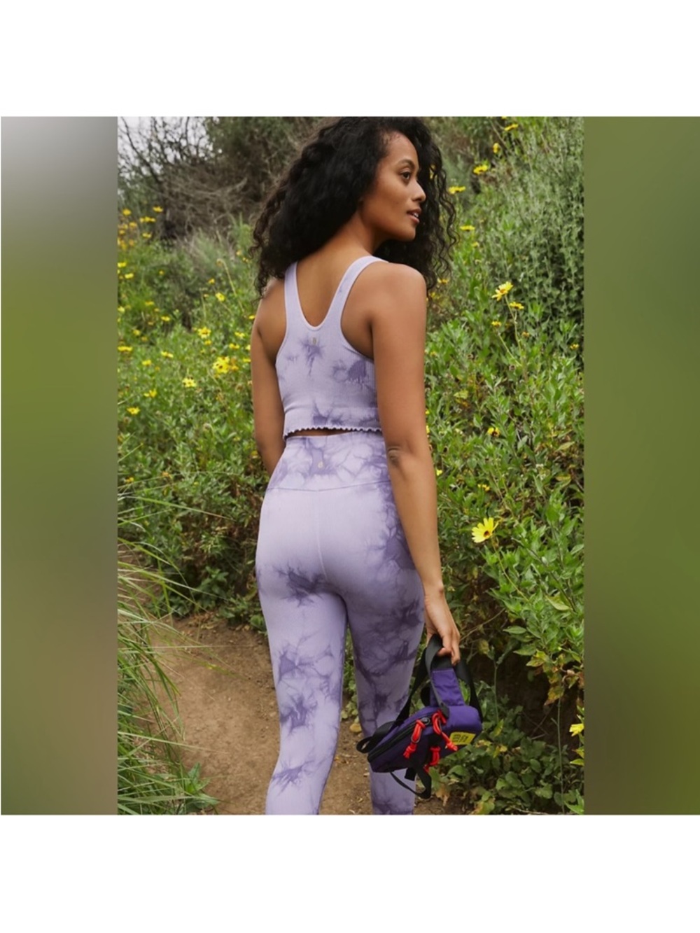 Spiritual Gangster Purple Tie-Dye Leggings & Sports Bra Set
